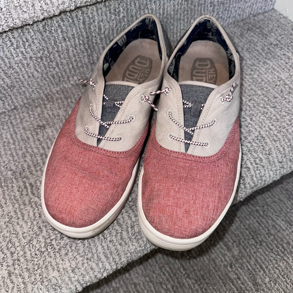 Hey Dude Men’s Conway Craft - Red & Blue - Size 10 - USA